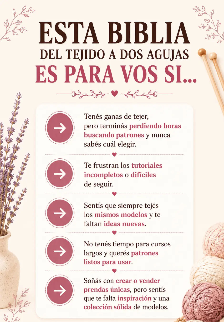 Patrones premium de tejido a dos agujas